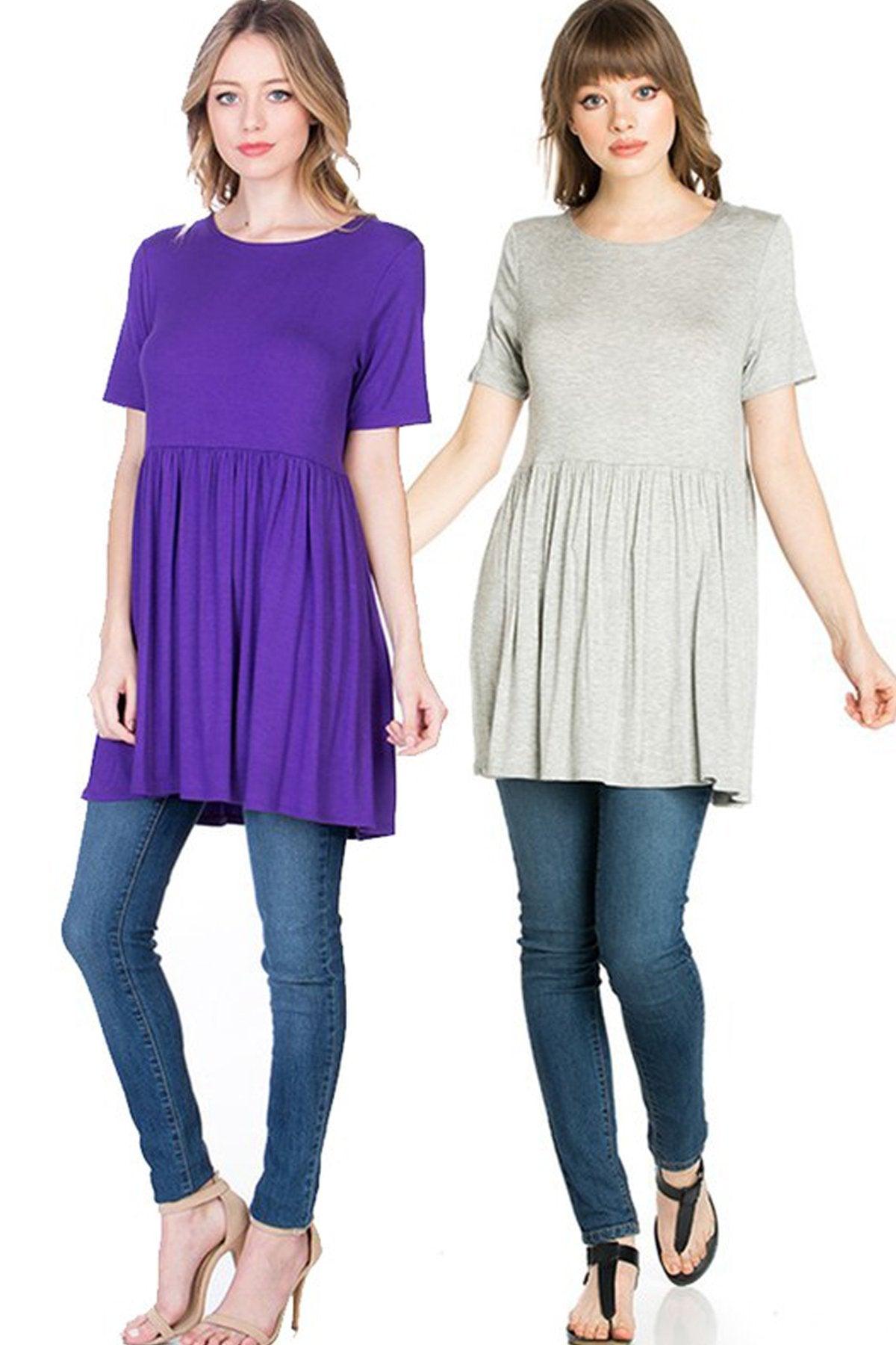 Short Sleeve Empire Waist Tunic