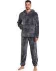 Snuggaroo Mens Soft Fleece Hooded Pjs Pyjama Bottoms Top Loungewear Set - Toi ‘n’ Moi Ltd