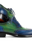 Paul Parkman Goodyear Welted Men's Wingtip Oxfords Blue & Green (ID