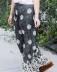 Black Plus Size Geometric Ethnic Print Drawstring Wide Leg Pants - Toi ‘n’ Moi Ltd