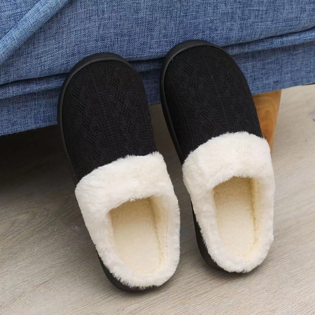 LADIES WOMENS WARM FAUX FUR LINED COMFY HARD SOLE OUTDOOR SLIPPERS SHOES SIZE - Toi ‘n’ Moi Ltd