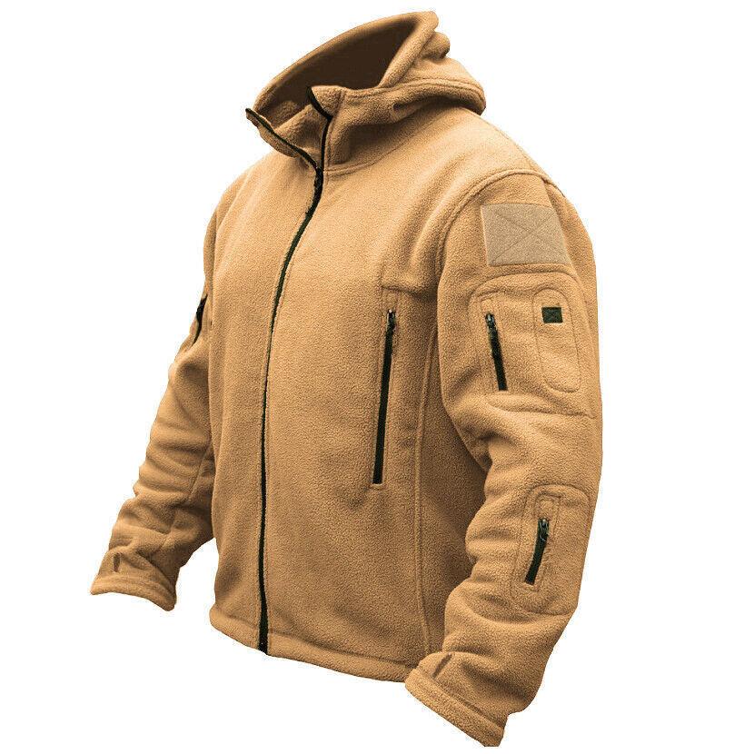 Men Casual Coat Tactical Recon Fleece Jacket Full Zip Army Hoodie Combat Hoody - Toi ‘n’ Moi Ltd