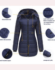Women Winter Long Parka Quilted Coat Hooded Ladies Warm Padded Puffer Jacket - Toi ‘n’ Moi Ltd