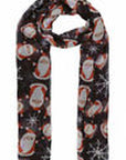 Womens Ladies Christmas Festive Scarf Santa Claus Snowman Print Winter Gifts UK - Toi ‘n’ Moi Ltd