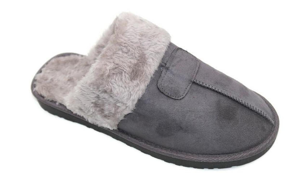 WOMENS LADIES FAUX FUR LINED SLIP on COMFY WARM WINTER SLIPPERS MULES SHOES SIZE - Toi ‘n’ Moi Ltd