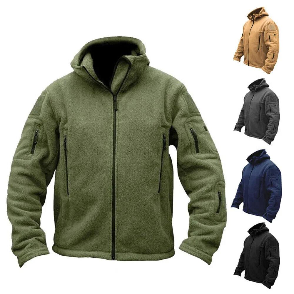 Men Casual Coat Tactical Recon Fleece Jacket Full Zip Army Hoodie Combat Hoody - Toi ‘n’ Moi Ltd