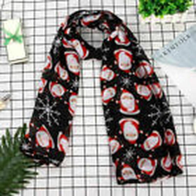 Womens Ladies Christmas Festive Scarf Santa Claus Snowman Print Winter Gifts UK - Toi ‘n’ Moi Ltd