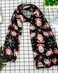 Womens Ladies Christmas Festive Scarf Santa Claus Snowman Print Winter Gifts UK - Toi ‘n’ Moi Ltd