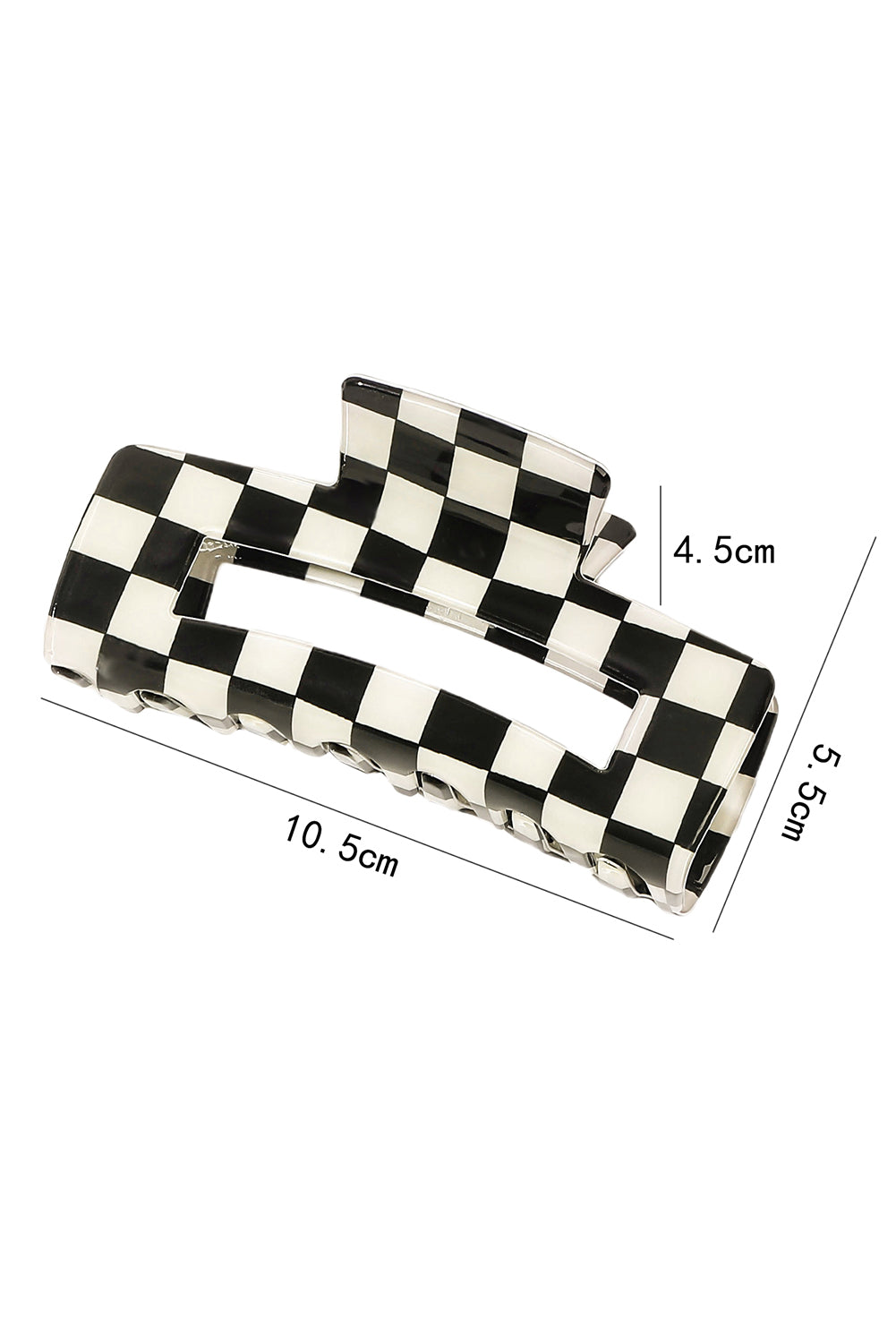 Black Checkered Print Hollow Out Hair Clip - Toi ‘n’ Moi Ltd
