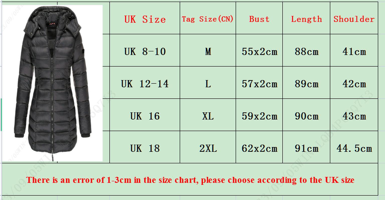 Women Winter Long Parka Quilted Coat Hooded Ladies Warm Padded Puffer Jacket - Toi ‘n’ Moi Ltd