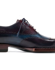 Paul Parkman Goodyear Welted Men's Wingtip Oxfords Bordeaux & Blue (ID