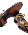 Paul Parkman Goodyear Welted Men's Wingtip Oxfords Camel & Navy (ID