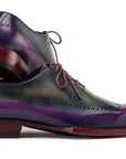 Paul Parkman Goodyear Welted Men's Wingtip Oxfords Purple & Grey (ID