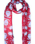 Womens Ladies Christmas Festive Scarf Santa Claus Snowman Print Winter Gifts UK - Toi ‘n’ Moi Ltd
