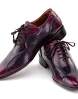 Paul Parkman Handmade Lace-Up Casual Shoes For Men Purple Burnished (ID