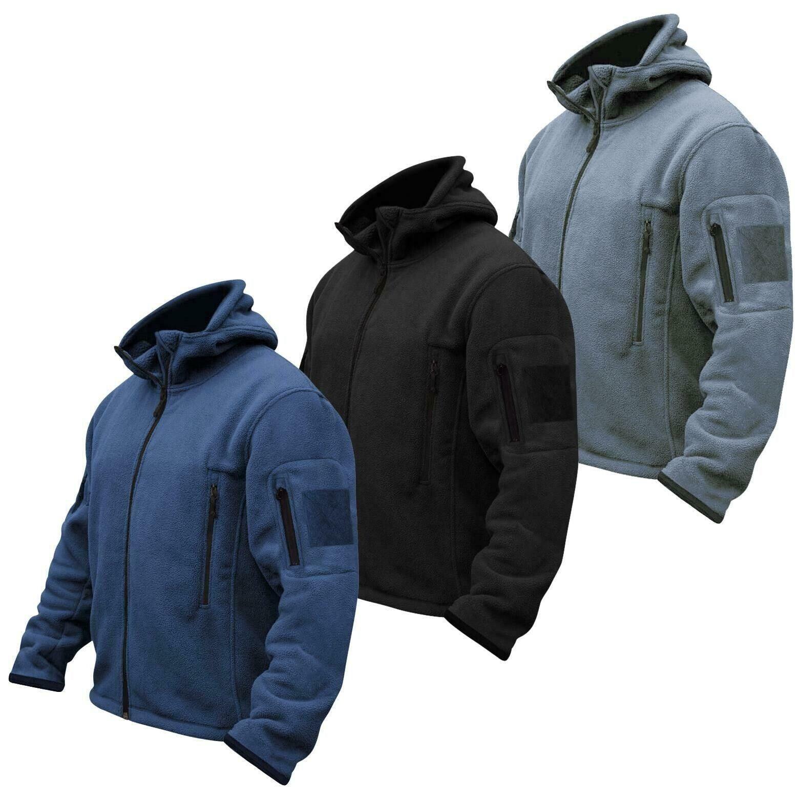 Men Casual Coat Tactical Recon Fleece Jacket Full Zip Army Hoodie Combat Hoody - Toi ‘n’ Moi Ltd