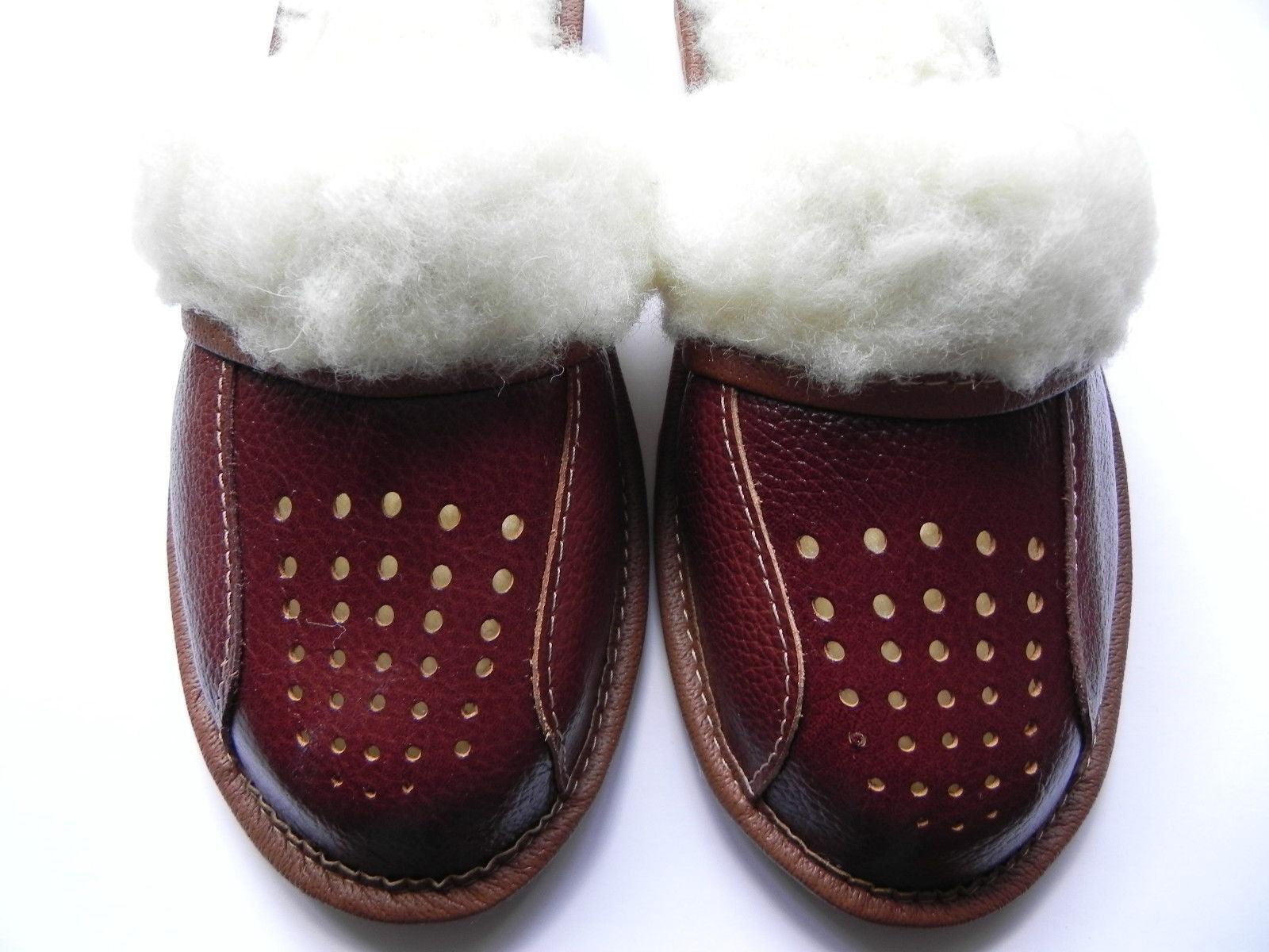 Women`S/Ladies Winter Slippers 100% Natural Leather&Sheepw - Toi ‘n’ Moi Ltd