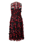 Women'S Dress Cocktail Party Size 10 Prom Elegant 3D Poppy Midi Black & Red - Toi ‘n’ Moi Ltd
