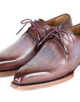 Paul Parkman Goodyear Welted Derby Shoes Ice Blue & Bordeaux (ID