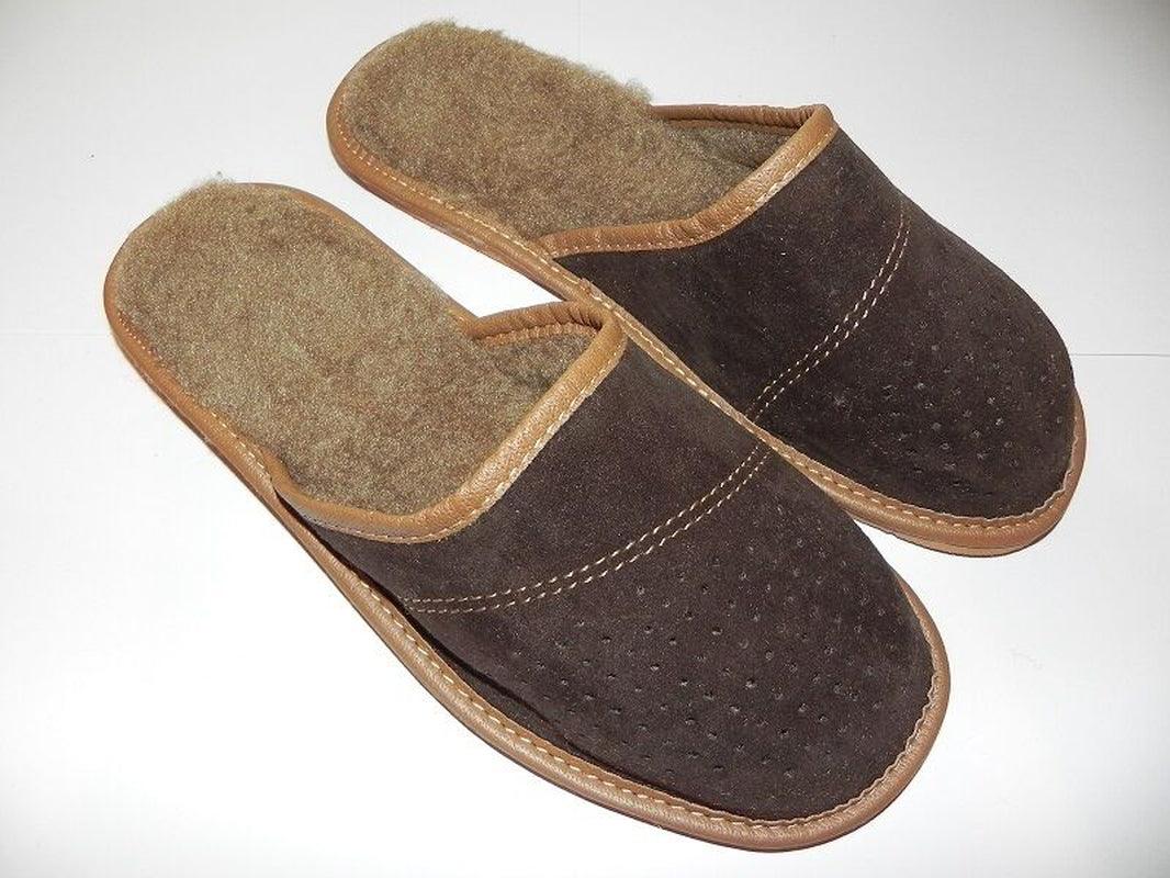 Mens 100% Suede Leather Warmed Slippers Handmade Size:6.5,7.5,8 - Toi ‘n’ Moi Ltd