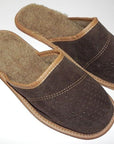 Mens 100% Suede Leather Warmed Slippers Handmade Size:6.5,7.5,8 - Toi ‘n’ Moi Ltd