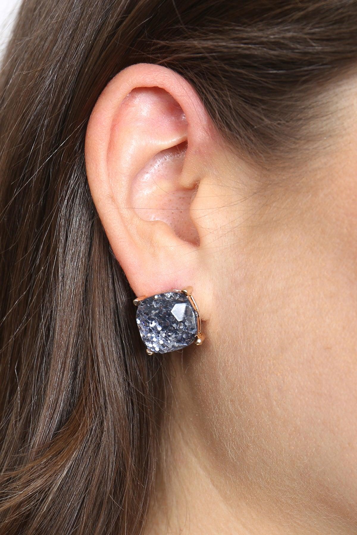 Ae0333-Glitter Epoxy Stud Earrings - Toi ‘n’ Moi Ltd