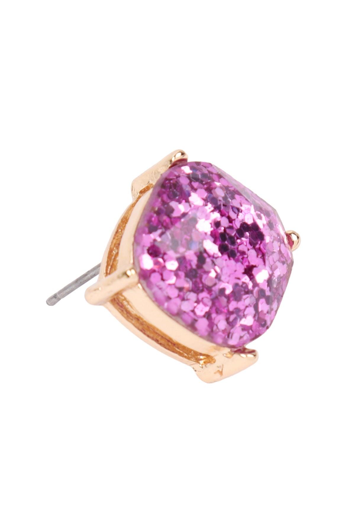 Ae0333-Glitter Epoxy Stud Earrings - Toi ‘n’ Moi Ltd