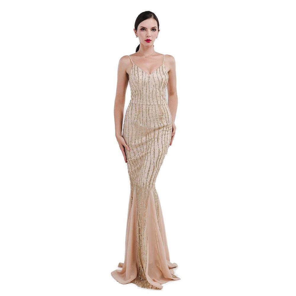 Gold Evening Gown - Toi ‘n’ Moi Ltd