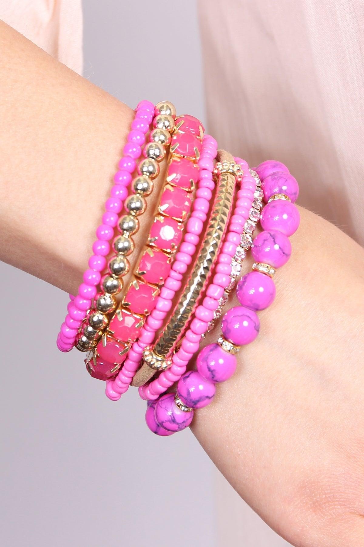 Multicolor Bead Bracelet Set