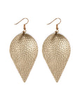 Teardrop Shape Pinched Leather Earrings
