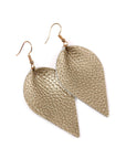 Teardrop Shape Pinched Leather Earrings