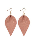 Teardrop Shape Pinched Leather Earrings