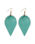 Teardrop Shape Pinched Leather Earrings
