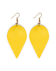 Teardrop Shape Pinched Leather Earrings