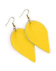 Teardrop Shape Pinched Leather Earrings