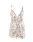 Beige Sequin Playsuit Romper - Toi ‘n’ Moi Ltd