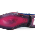 Paul Parkman Sax Blue Genuine Ostrich Double Monkstraps (ID
