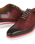 Paul Parkman Men's Smart Casual Wholecut Oxfords Bordeaux (ID