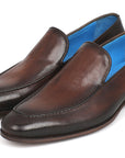 Paul Parkman Perforated Leather Loafers Brown (ID