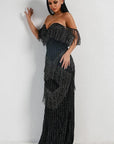 Black Fringe Evening Gown - Toi ‘n’ Moi Ltd