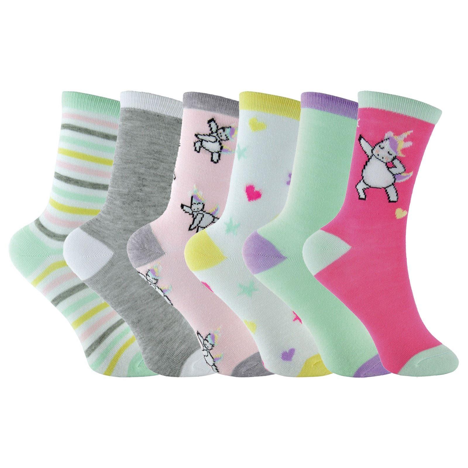 Girls 6 Pack Unicorn Design Socks - Toi ‘n’ Moi Ltd