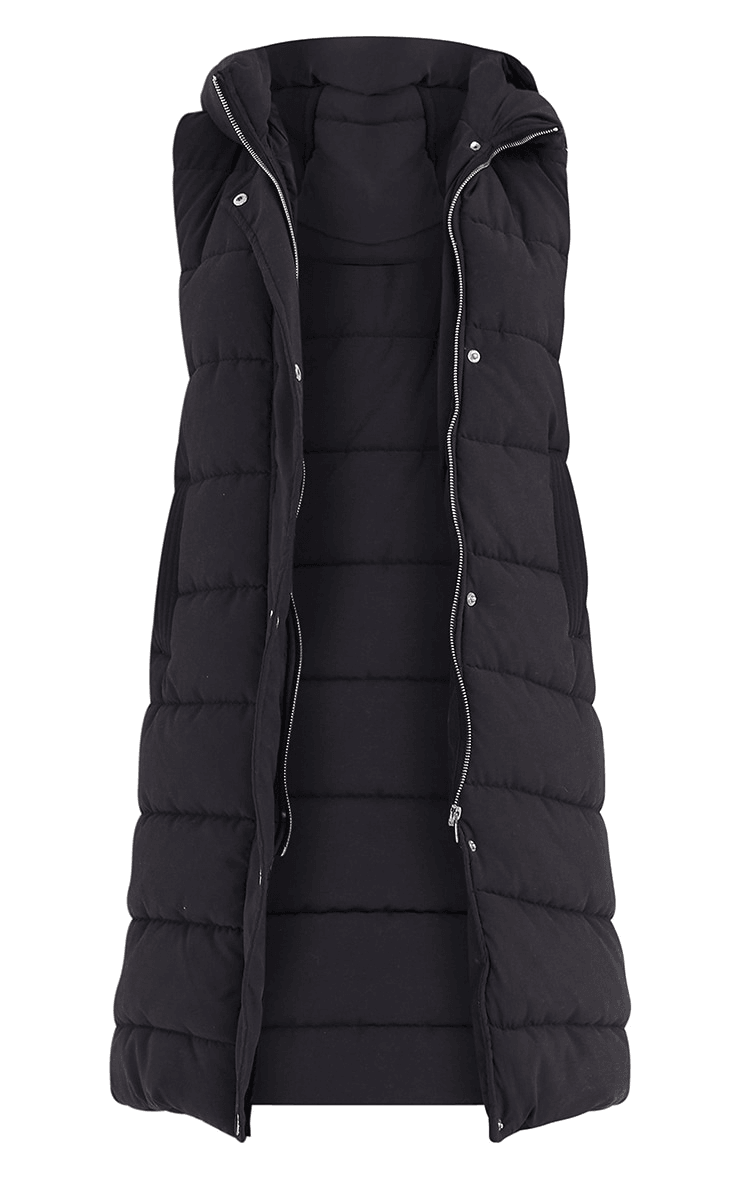 Ladies Girls Long Hooded Puffer Warm Padded Sleeveless Gilet Bodywarmer Zipper - Toi ‘n’ Moi Ltd