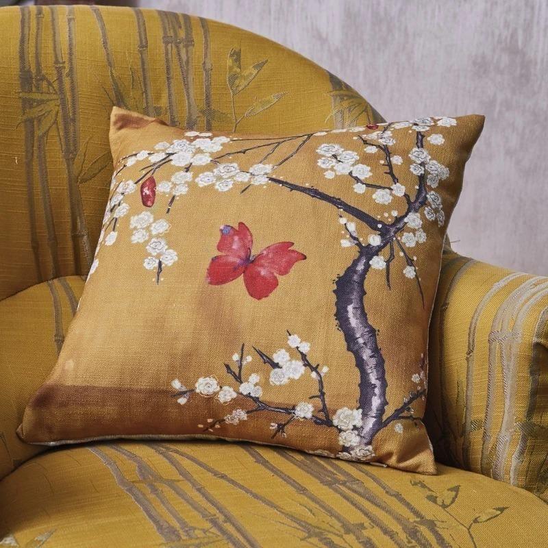 Chateau Blossom Cushion Home Deco Ochre - Toi ‘n’ Moi Ltd