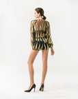 Feathered Mesh Play Suit