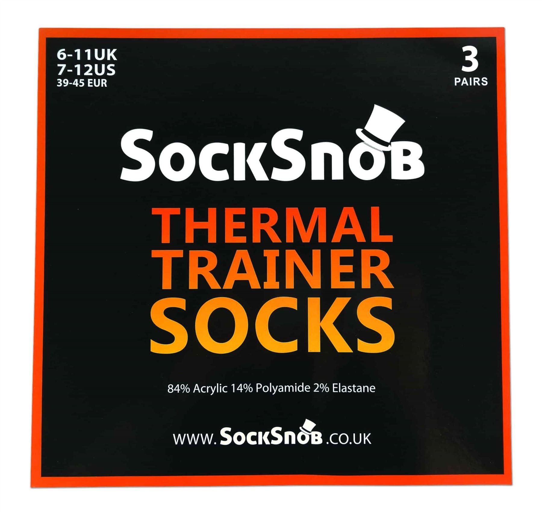 3 Pairs Mens Thermal Trainer Socks - Toi ‘n’ Moi Ltd