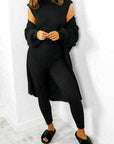 Ladies 3 Piece Suit Roll Neck Chunky Knitted Ribbed Tracksuit Lounge Set - Toi ‘n’ Moi Ltd