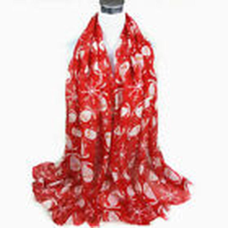 Womens Ladies Christmas Festive Scarf Santa Claus Snowman Print Winter Gifts UK - Toi ‘n’ Moi Ltd