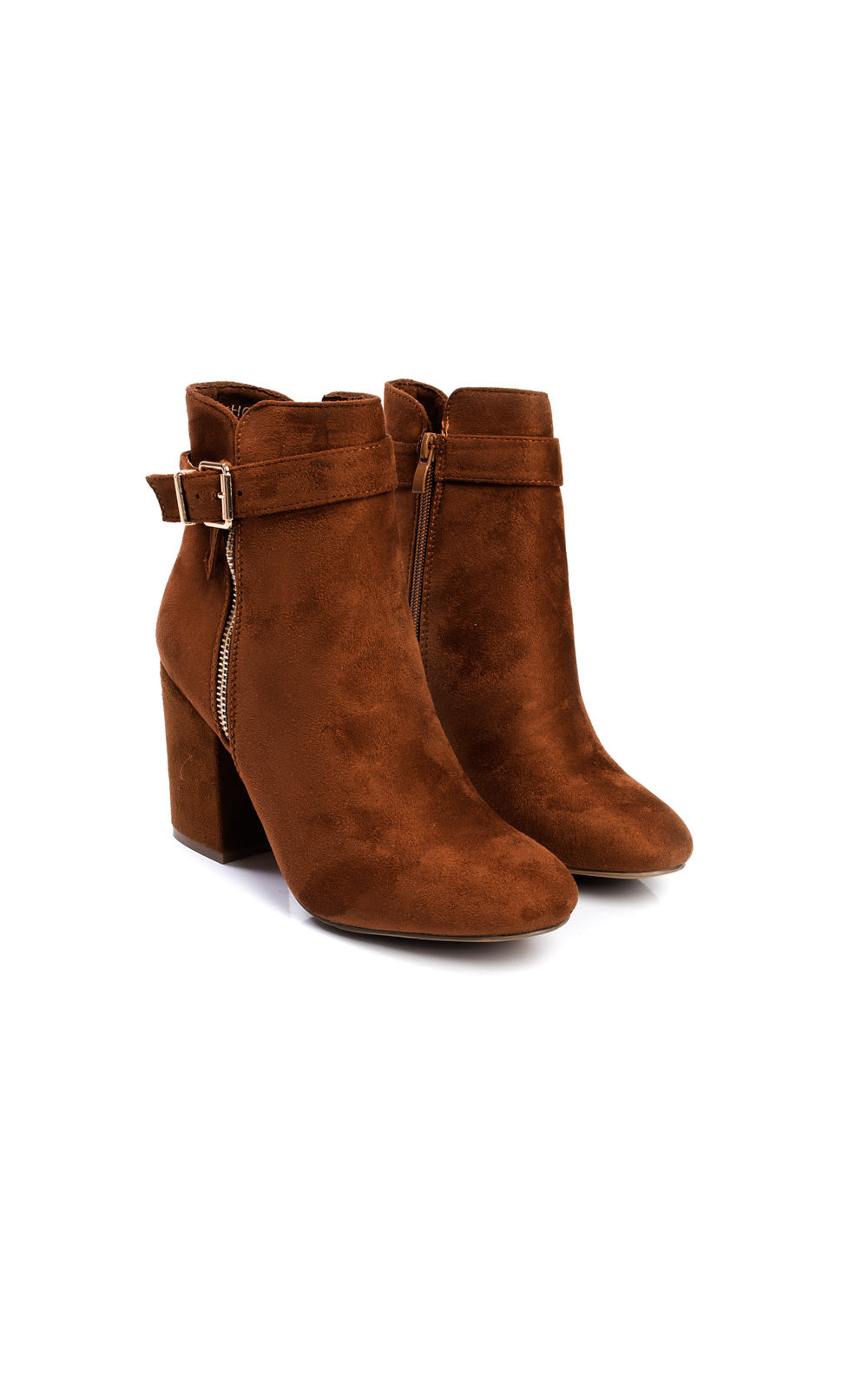 Buckle Faux Suede Ankle Boots - Toi ‘n’ Moi Ltd