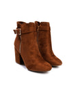 Buckle Faux Suede Ankle Boots - Toi ‘n’ Moi Ltd