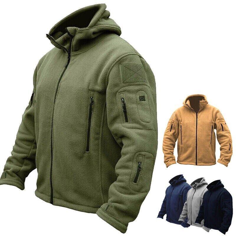 Men Casual Coat Tactical Recon Fleece Jacket Full Zip Army Hoodie Combat Hoody - Toi ‘n’ Moi Ltd